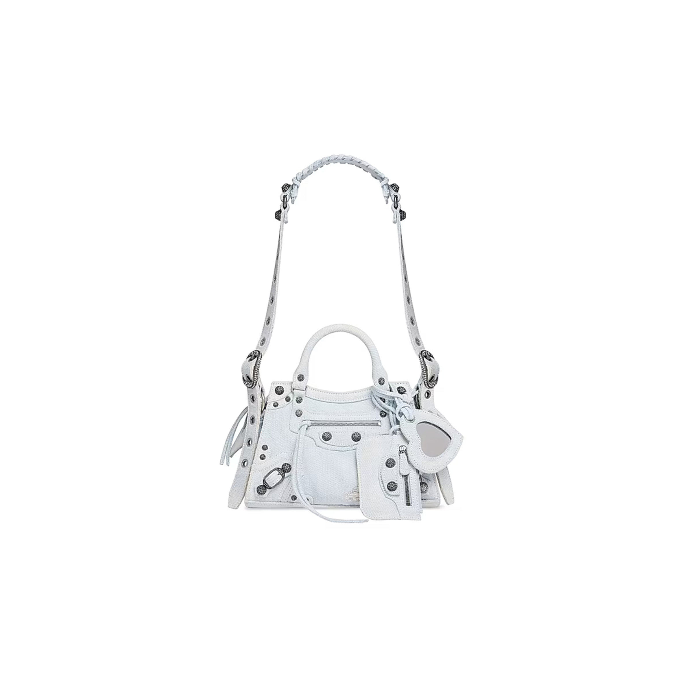 Ba*len*cia*ga small neo cagole city in denim light blue 700940210b08104 (25.9*17.8*11.4cm)